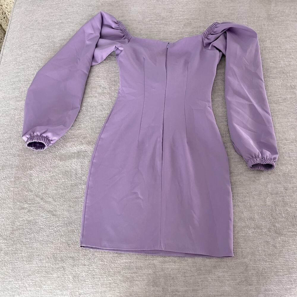 Elagia Lavender Puff-Sleeve Mini Dress - Picture 5 of 5